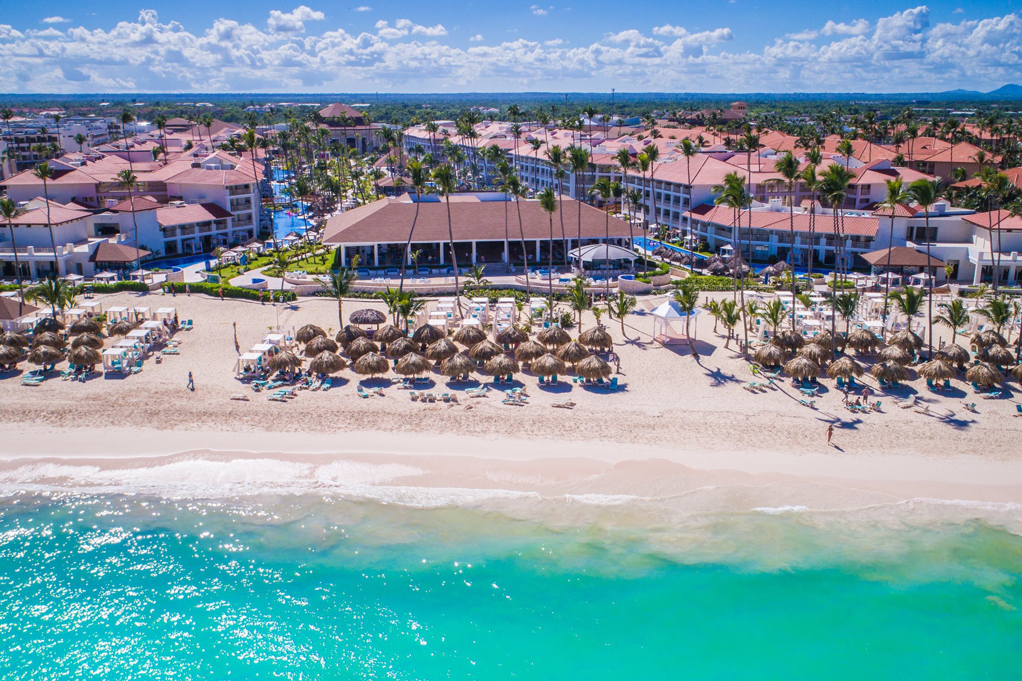 Aerial view of resort and beach